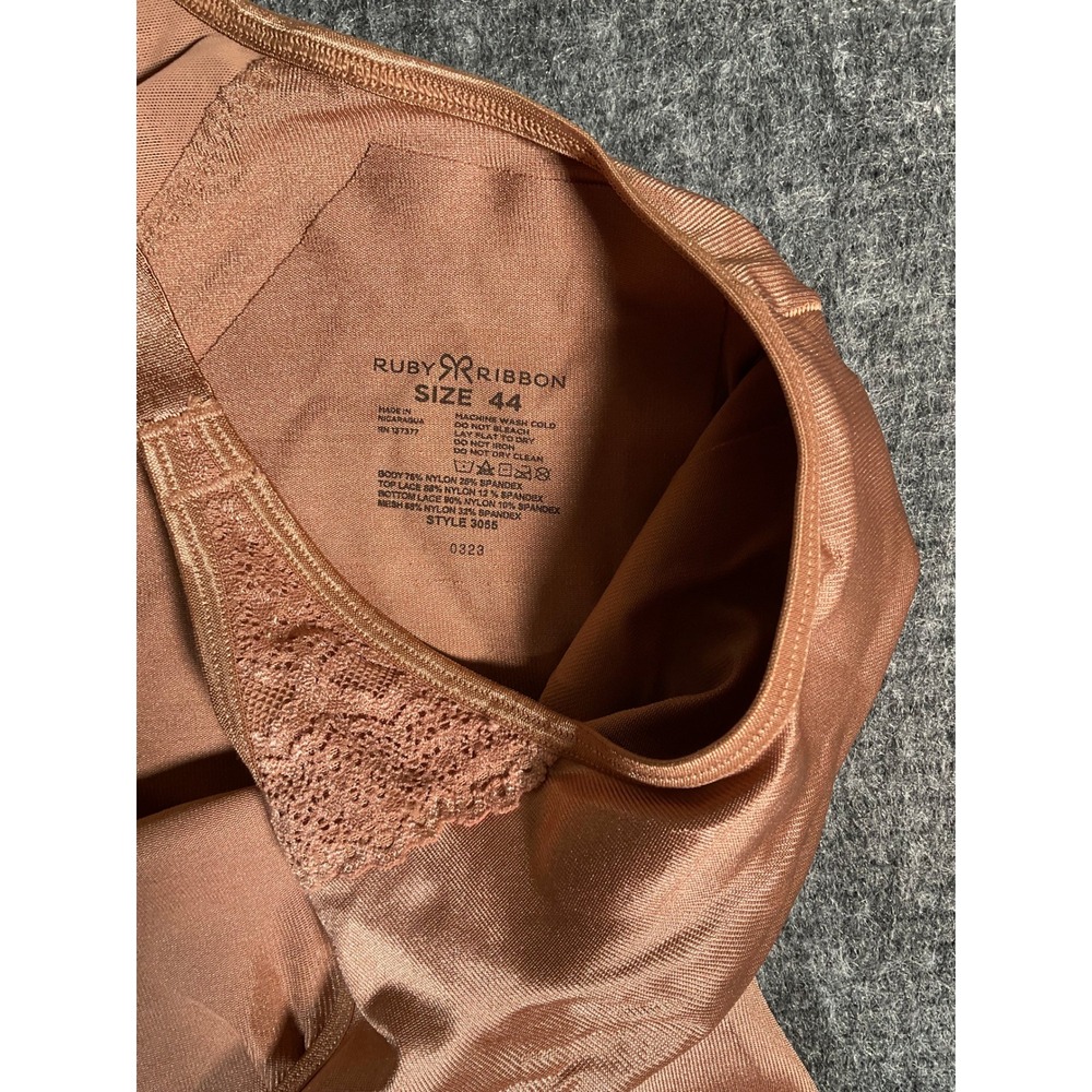 Ruby Ribbon Shapewear Cami Women 44 Bronze Lace Lift Luxe Full Support 3055 - Picture 4 of 6